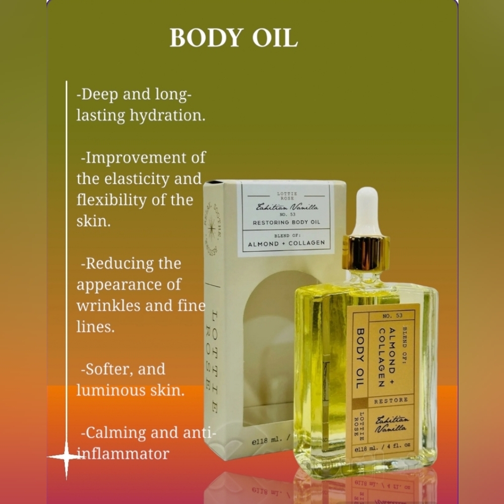 Body oil with almond and collagen